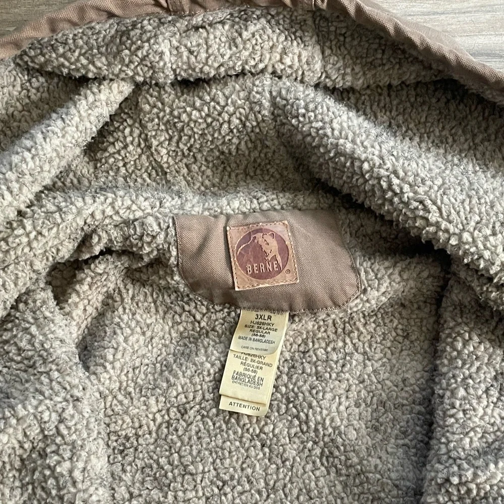 Berne Brown Sherpa Lined Canvas Jacket Hooded Size Men’s 3XL Workwear outdoors - Picture 6 of 9